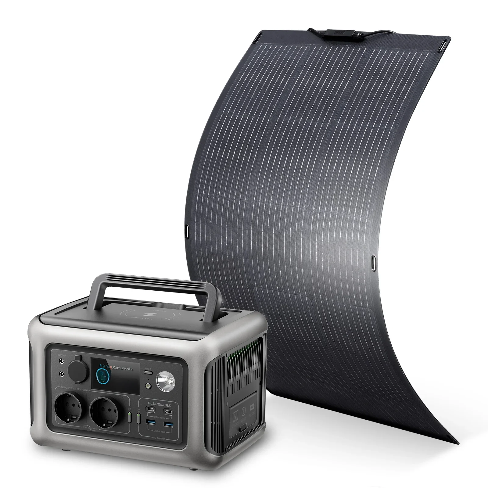 ALLPOWERS-Powerstation com Solarpanel 100W, bateria LiFePO4, 299Wh, gerador de acampamento, fonte de
