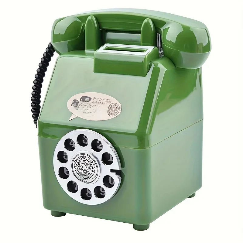 1 pièce tirelire de téléphone vintage de grande capacité, banque d'épargne vintage créative décorative argentée tirelire en plastique, adaptée