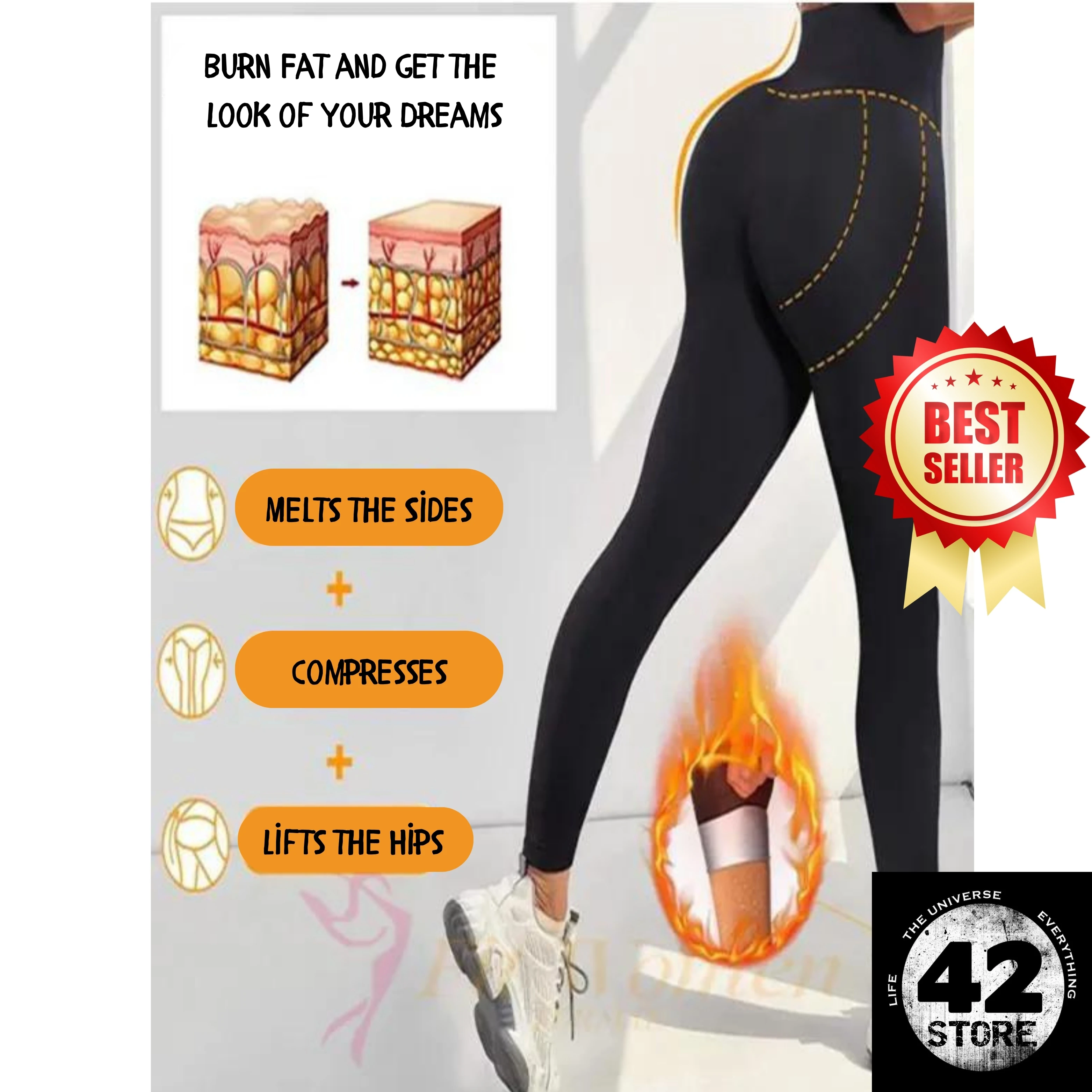 Slimming high waist thermal tights