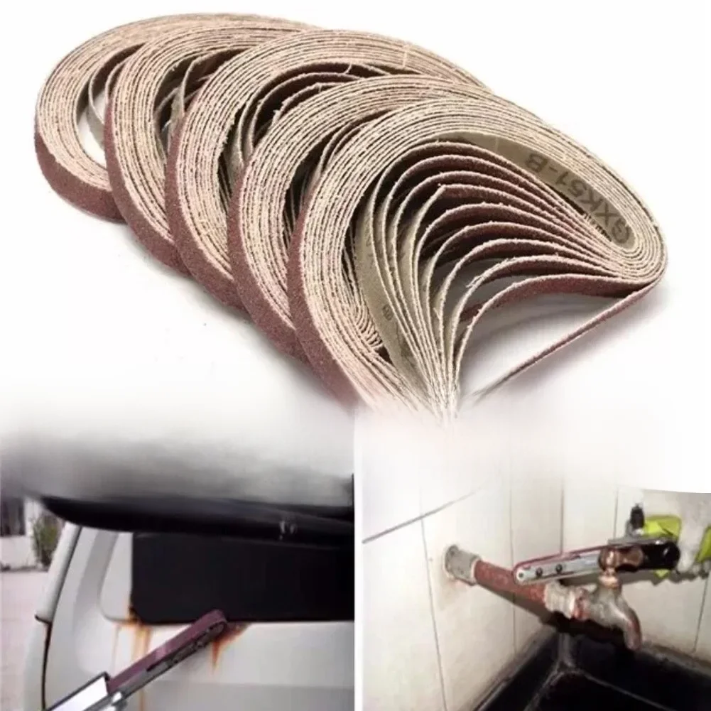 50 szt. Taśma szlifierska 40-120 grysów do szlifierek 10x330mm szlifierki pilnikowe szlifierka szlifierka kątowa zmodyfikowane akcesoria — zdjęcie 2