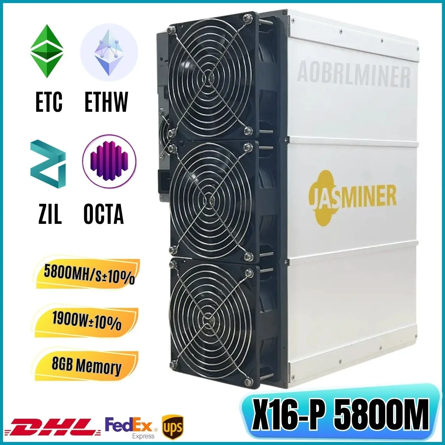 JE KUP 6 OTRZYMAJ 3 ZA DARMO Nowy JASMINER X16-P 5800 MH/s 1900 W 8G ETC ETHW OCTA ASIC Miner z zasilaczem w magazynie