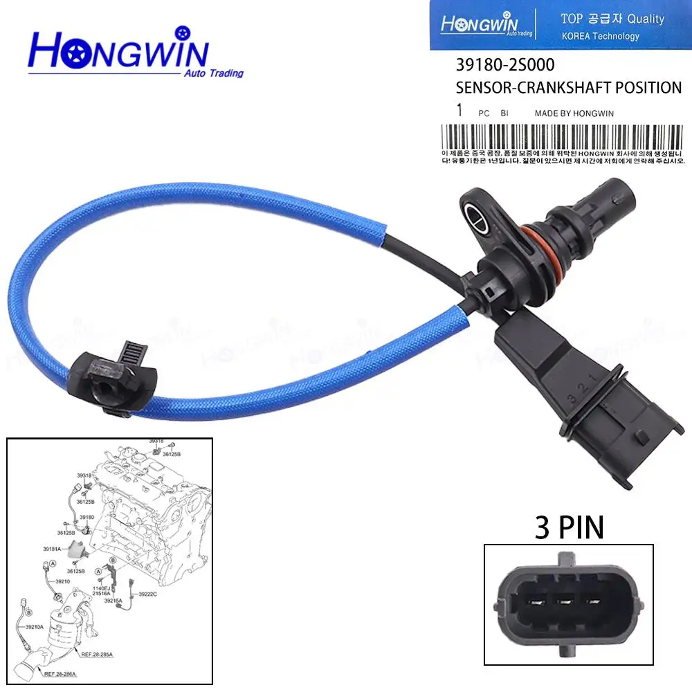 1/2PCS 39180-2S000 Crankshaft Position Sensor For Kia K5 DL3 Sorento Sportage Hyundai Tucson Azera Grandeur Santa 391802S000