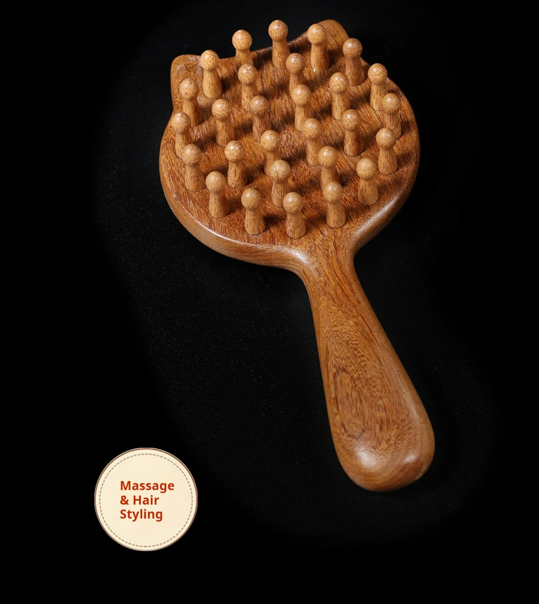 1 Piece with Random Color, Sandalwood Cat and Bear Massage Comb for Meridians, Suitable for Long Hair and Full Body Use, Scalp Massage Comb with Coarse Teeth, Solid Wood Without Paint