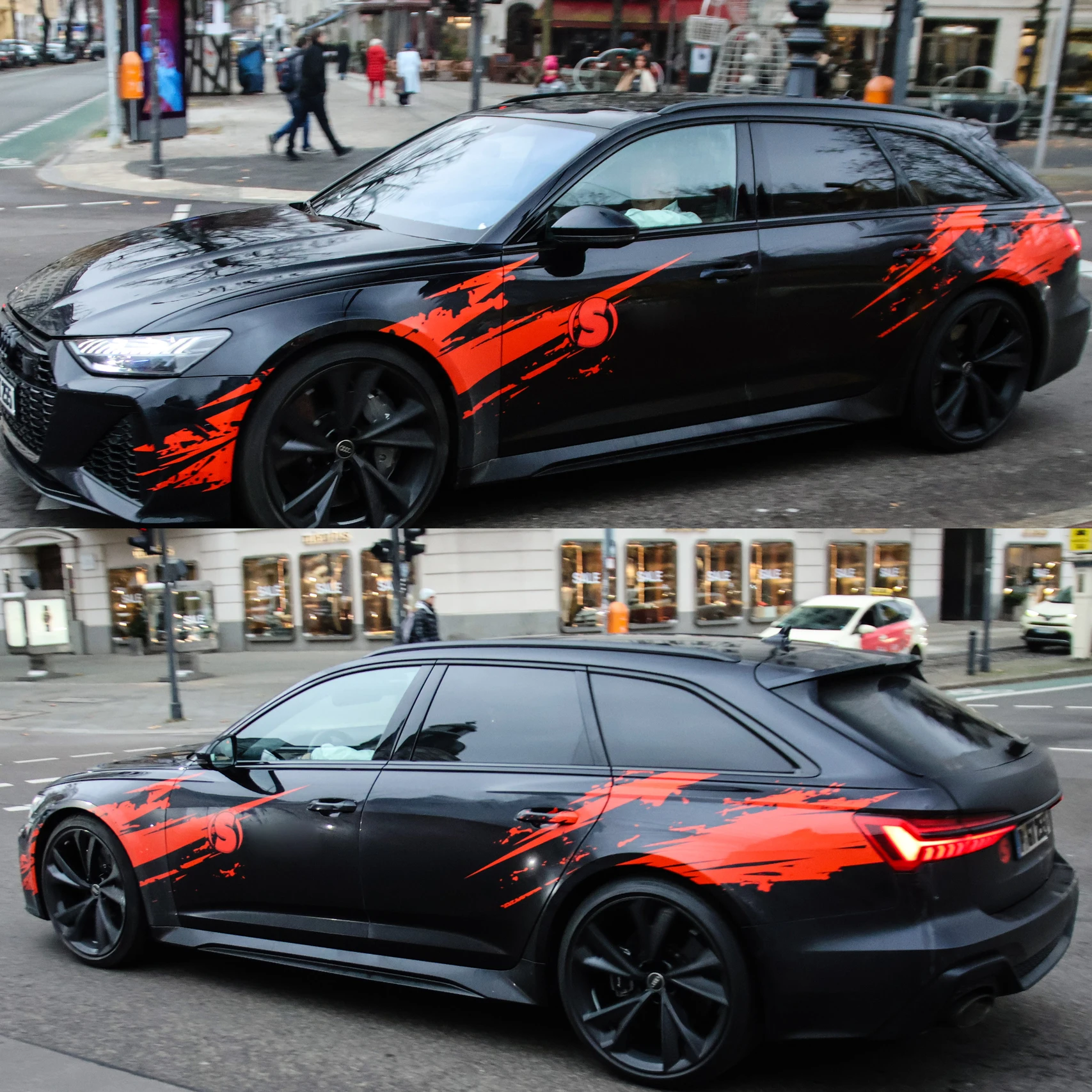 Car Stickers Racing Decoration Vinyl Decals Accessories for Audi RS5 RS6 RS7 RS8 Avant Tuning Accessories Flame Graphic Vinyl
