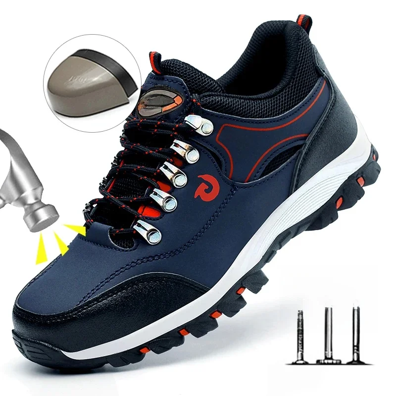 Stahlkappe Schuhe für Männer Schutzschuhe Arbeitsstiefel Pannensichere Sicherheitsschuhe Herren Arbeitsschuhe Turnschuhe Bauschuhe