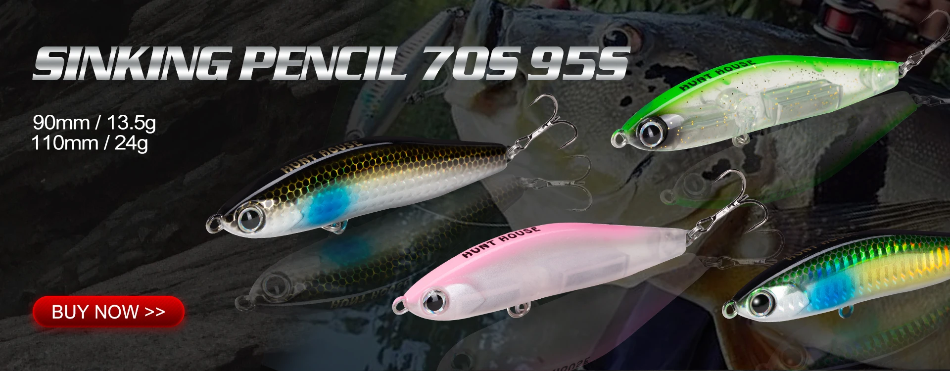 Hunthouse 3er-Set Jerkbait Hechtköder 115mm/32g 145mm/55g Jerk Pencil Baits Langsam sinkende künstliche Köder für Barsch und Raubfische – Detail 13
