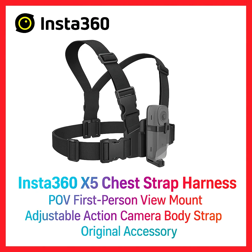 

Нагрудный ремень Insta360 X5 | POV Крепление для просмотра первого человека | Регулируемый ремешок для тела экшн-камеры | Оригинальный аксессуар
