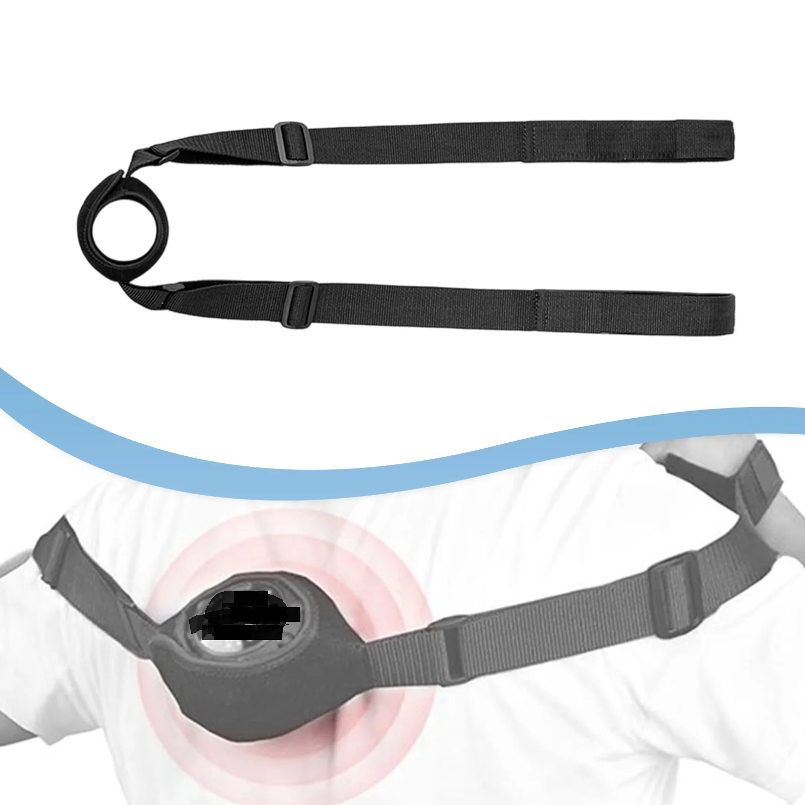 

Portable Therapy Support Compact Vibrating Massage Ball Holder Strap Fixation Band for Waist Neck Leg Foot