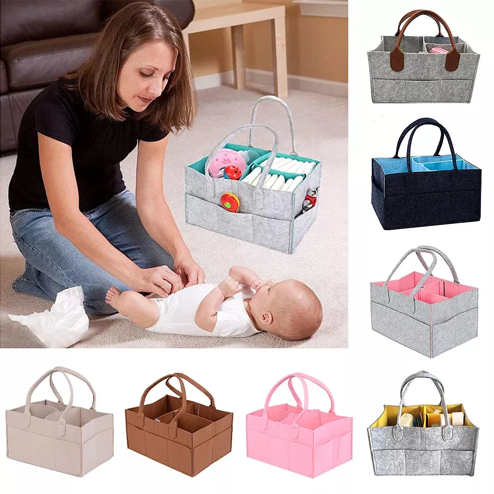 Baby Diaper Caddy Organizer Portable Holder Bag for Changing Table and Car Nursery Essentials Storage Bins Nappy Bags