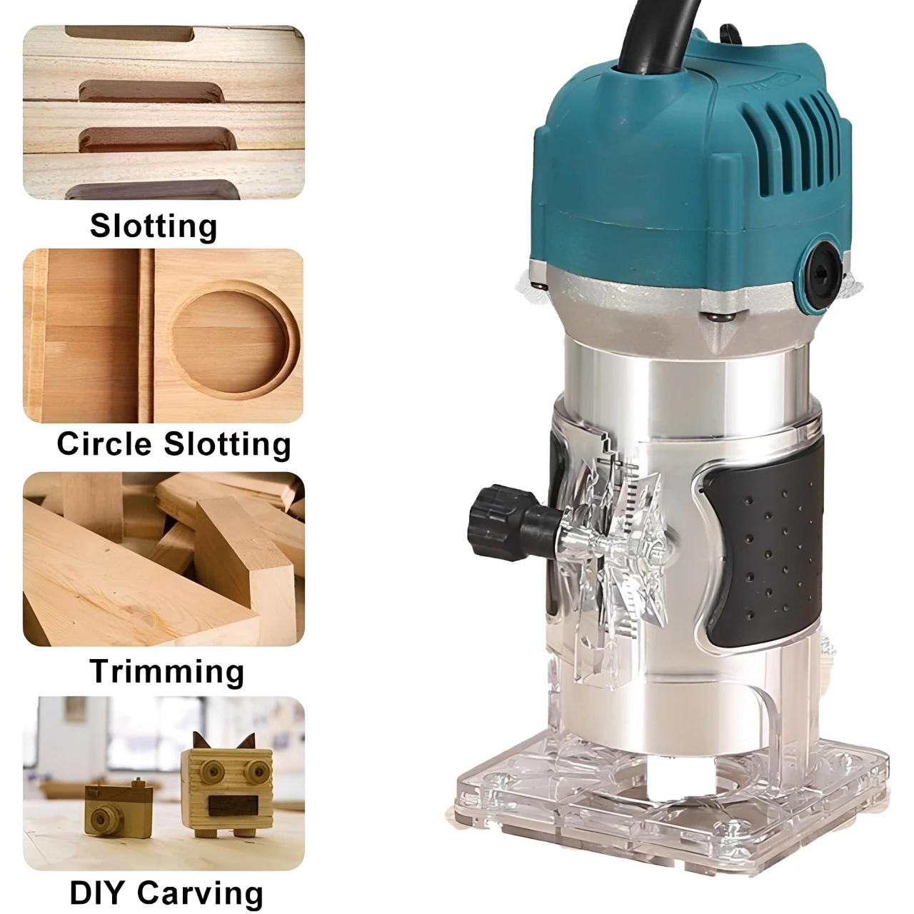 800W 30000RPM Holz Router Maschine Holzbearbeitung Elektrische Trimmer 1/4 Zoll Holz Carving Fräsen Schneiden Werkzeuge Carpenter Power Tools