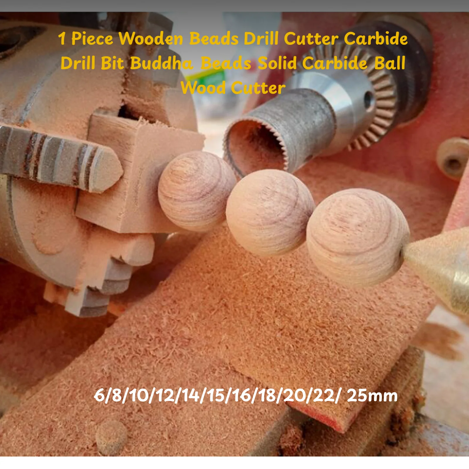 1 Pcs Wooden Beads Drill Cutter Carbide Drill Bit Buddha Beads Solid Carbide Ball Wood Cutter for Wood Cutting and Drilling