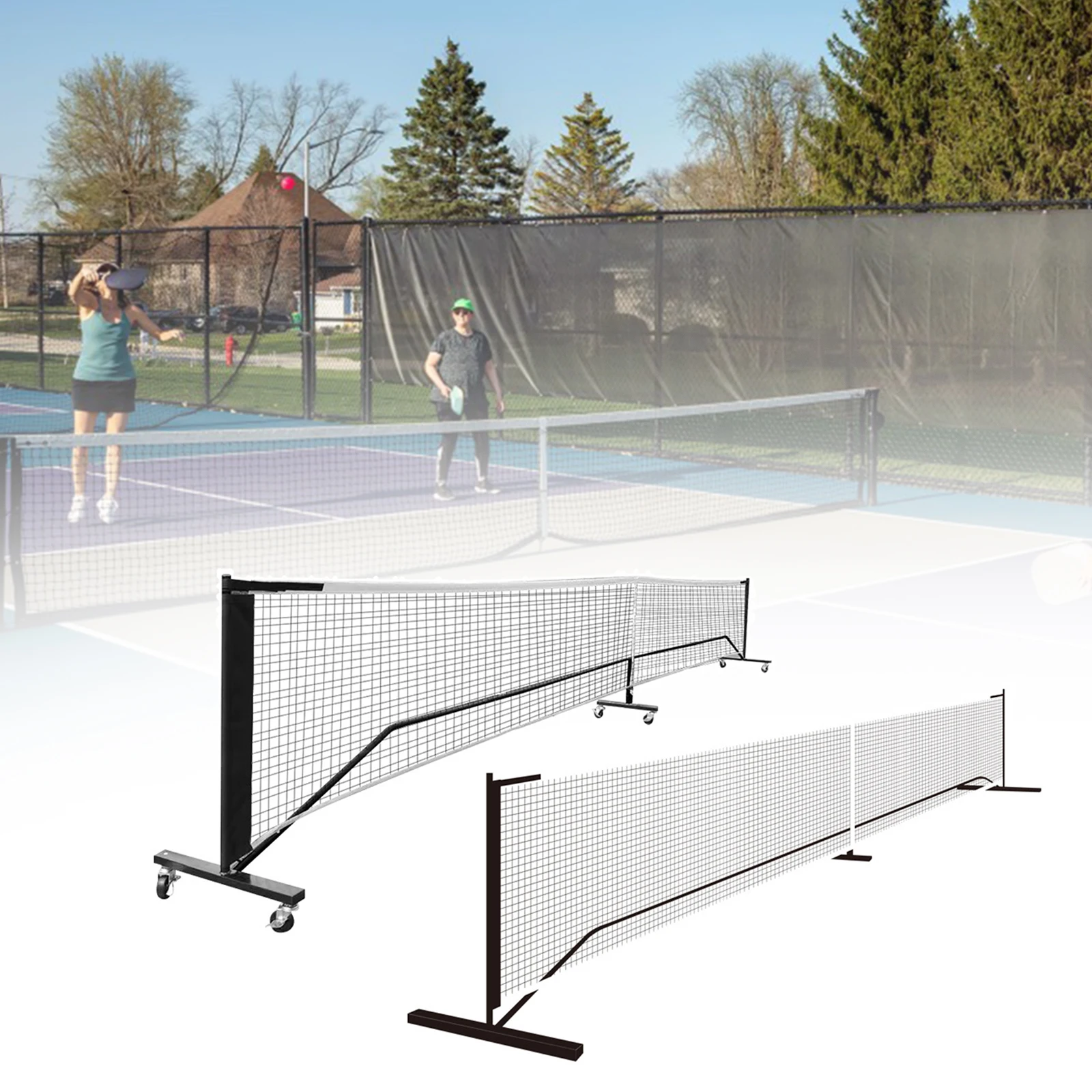 شبكة كرة المخلل المحمولة بطول 6.7 متر، شبكة كرة الريشة شديدة التحمل للتدريب على المحكمة الاحترافية واللعب الترفيهي #1