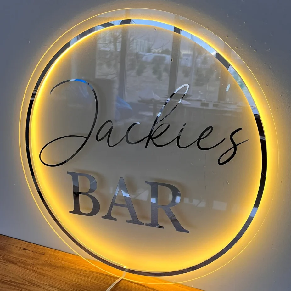 

3D Acrylic Signs Custom Company Name Business Logo Beauty Salon Nail Hair Studio Wall Decor Door LED Neon Lights