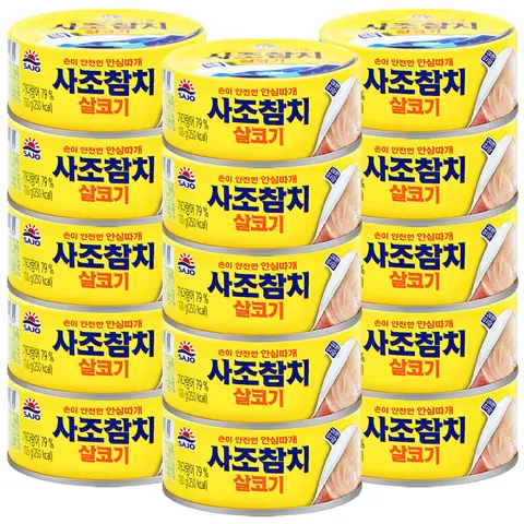 사조 살코기 참치 100g×15개 통조림 참치캔 안심따개