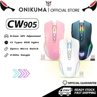 Onikuma Cw905 Ratón inalámbrico 2,4g Modo Rgb Iluminación Mecánico Ratón para juegos de Dpi ajustable