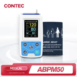 Arm ambulantes Blutdruck messgerät 24 Stunden Nibp Holter Contec Abpm50 Erwachsener, Kind, groß, 3 Manschetten, kostenlose PC-Software