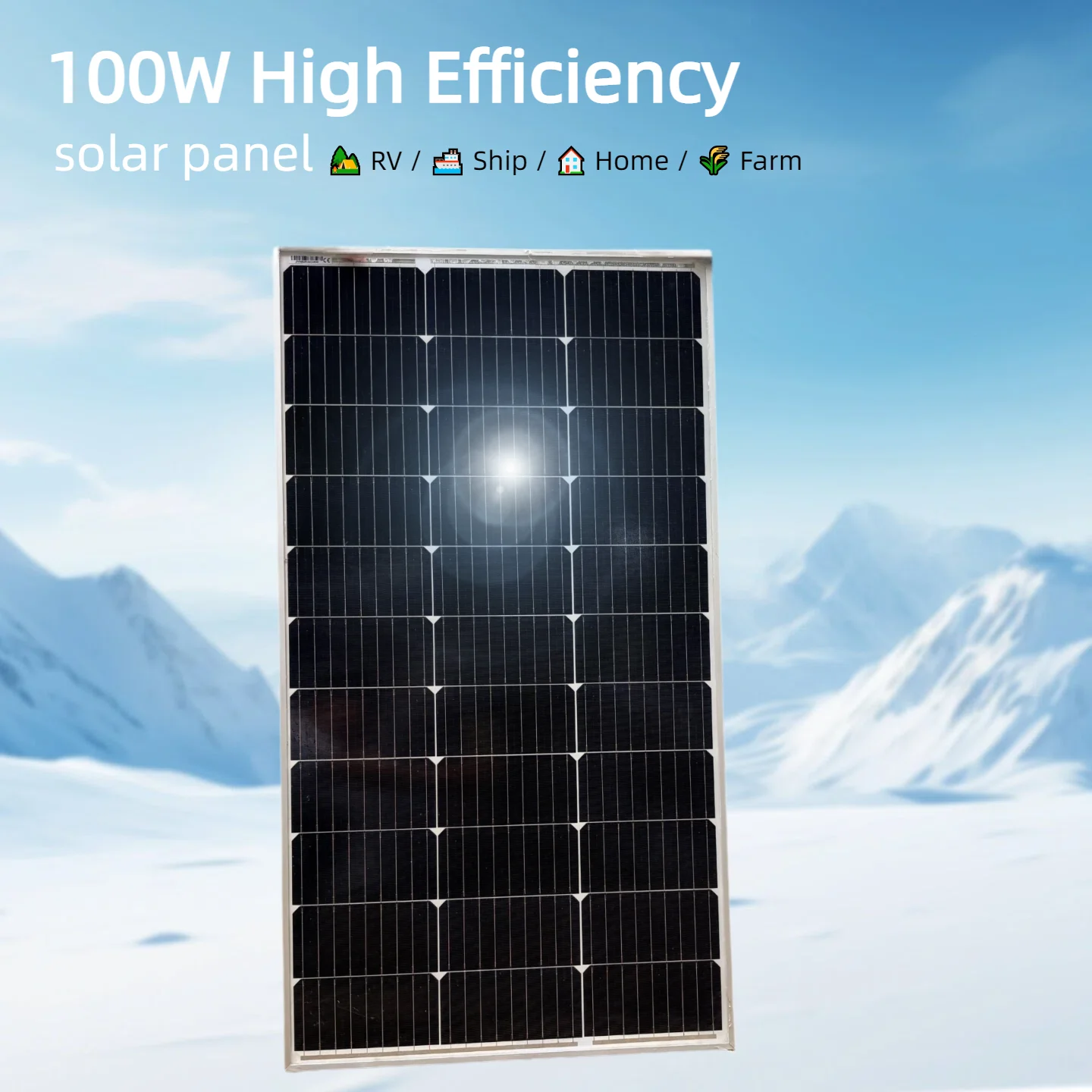 Pannello Solare ad Alta Efficienza 100W e 200W | Ideale per l'installazione su tetti e camper, modulo solare salvaspazio