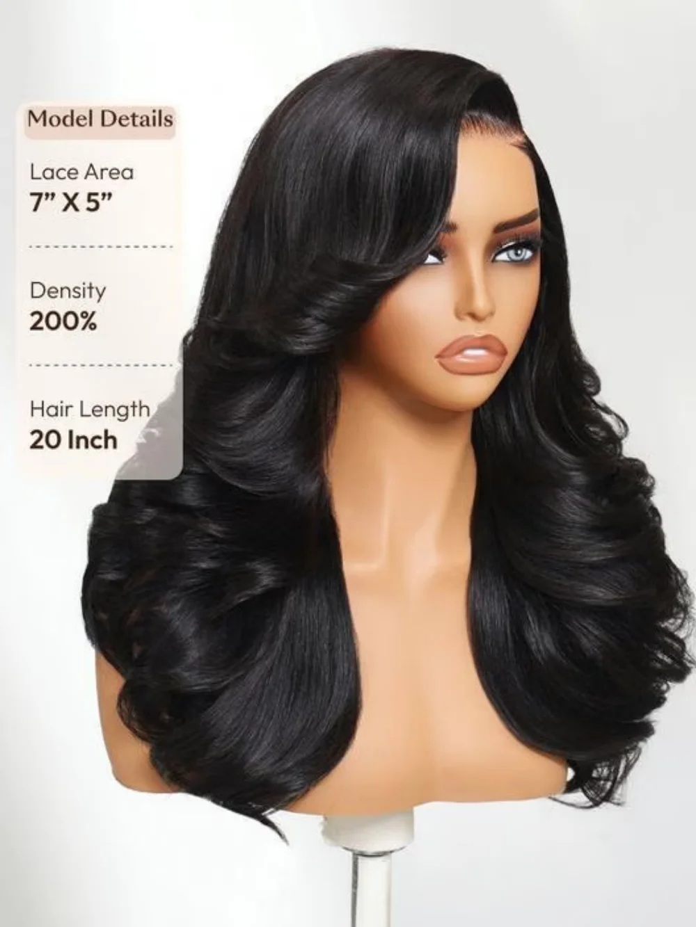 Парик Нескользящий Nadula 7x5 2.0 ™   Парик с невидимыми узлами, пернатый слой, боковая часть, кружевной волнистый парик, надеюсь и выйти за шнурком, плотность 200%