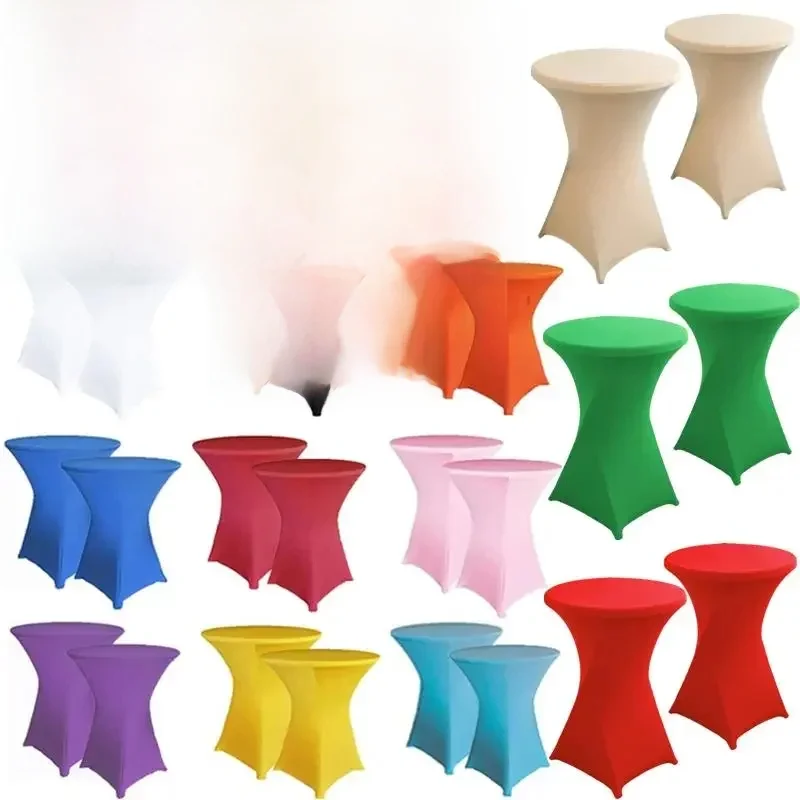 2/1PC Hoogte Stretch Rond Tafelkleed Cocktailtafel Cover Spandex Tafelkleed Bar Hotel Party Bruiloft Elastisch Tafelkleed Decor - afbeelding 2