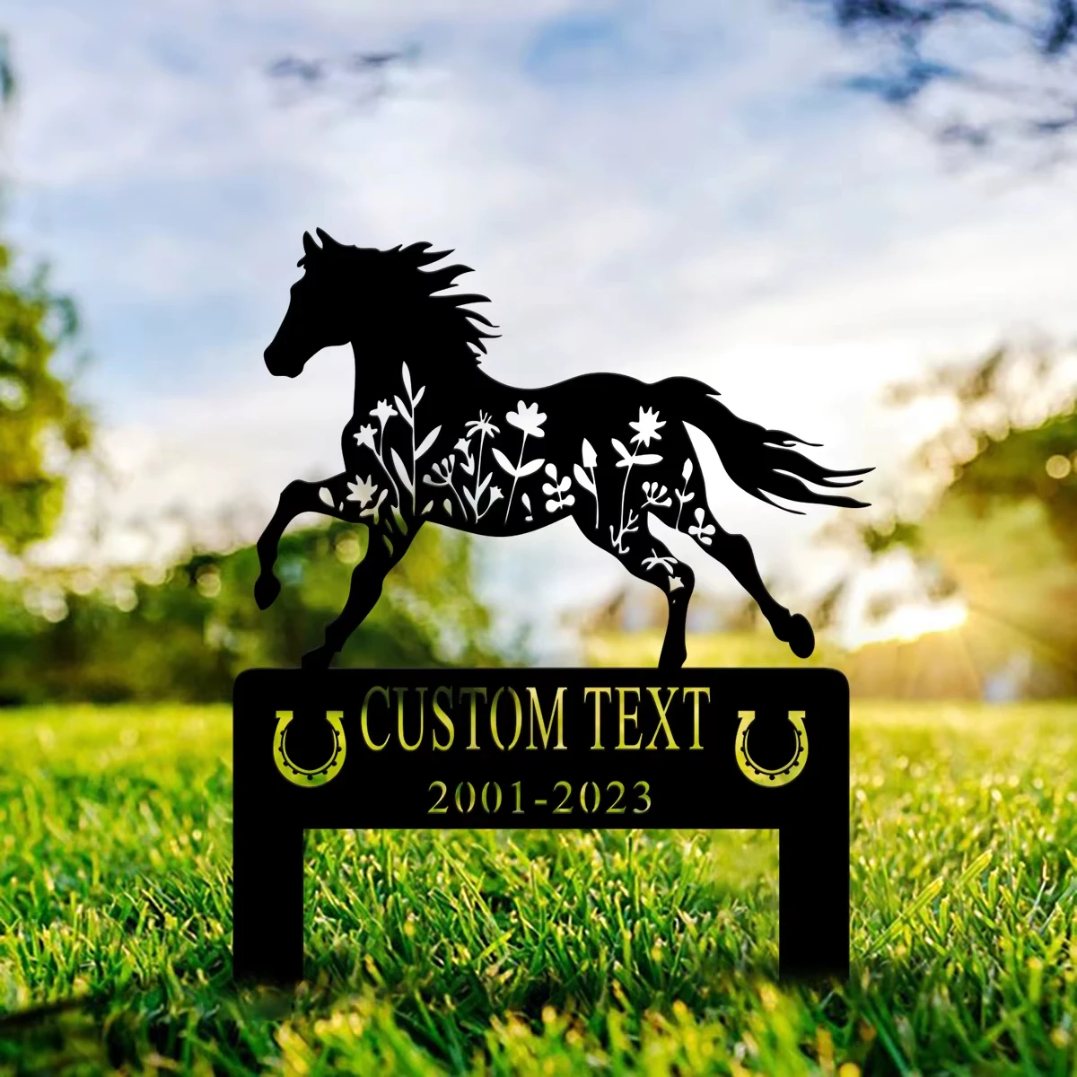 Custom Horse Memorial Stake Sign, Horse Lover Gift, Sympathy Sign, Remembrance Stake, Ranch Decor, Grave Markers Sign