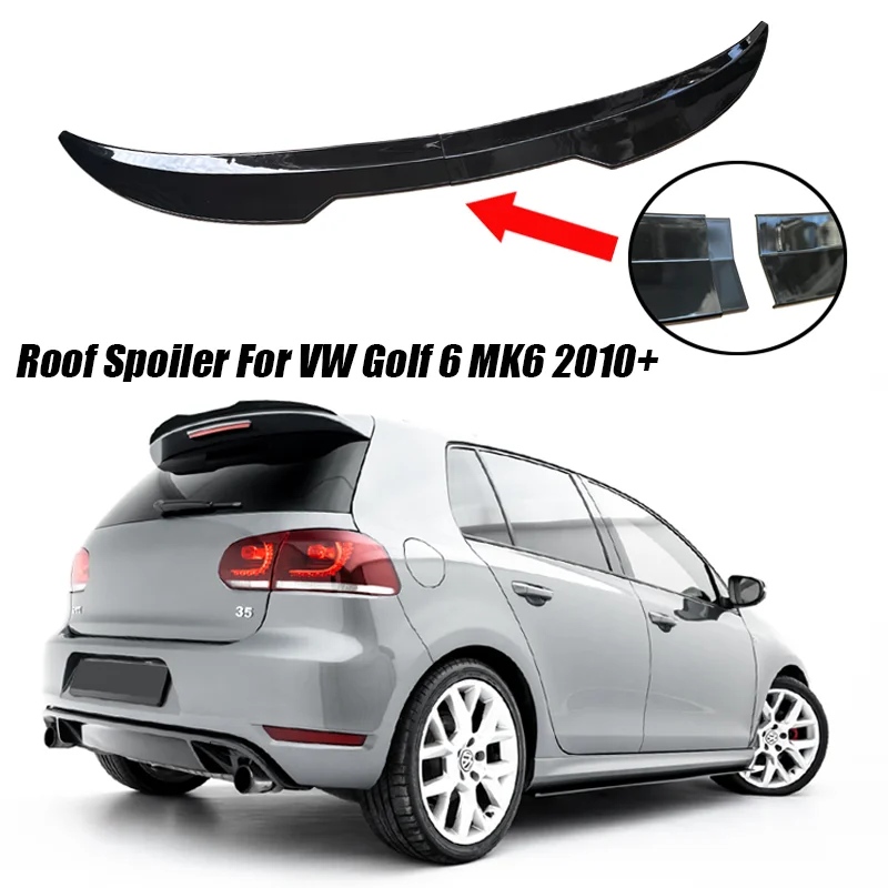 2 Stück 99cm Auto-Dachspoiler für Volkswagen Zubehör VW Golf VI 6 MK6 GTI R20 2010-2015 ABS Hochglanz Schwarz