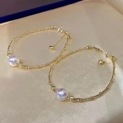 MADALENA SARARA 18K Gold Handmade Women Bracelet With 6-7mm Akoya Pearl