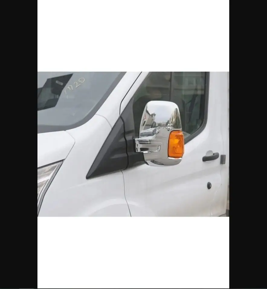 For Ford Transit Chrome Mirror Cover 2 Pices 2000 To 2025 Stainless Steel - Chromium Styling Modify Spoiler Hood Protect Sweeper