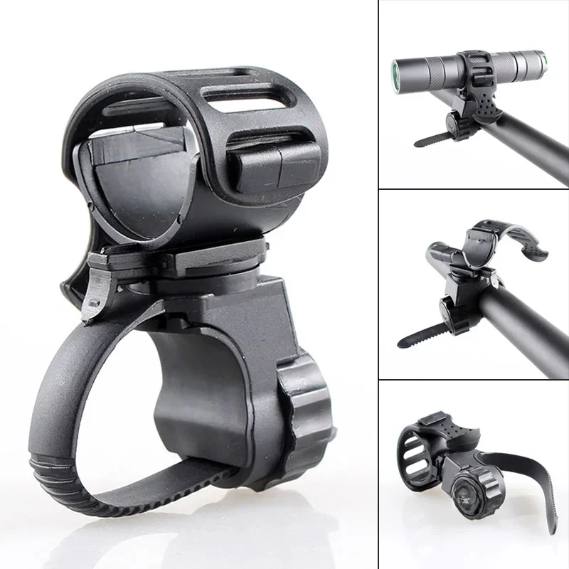 AliExpress Bicycle Handlebar Light Bracket 360 Degree Rotatable Bike Lamp Holder LED Flashlight Plastic Clip