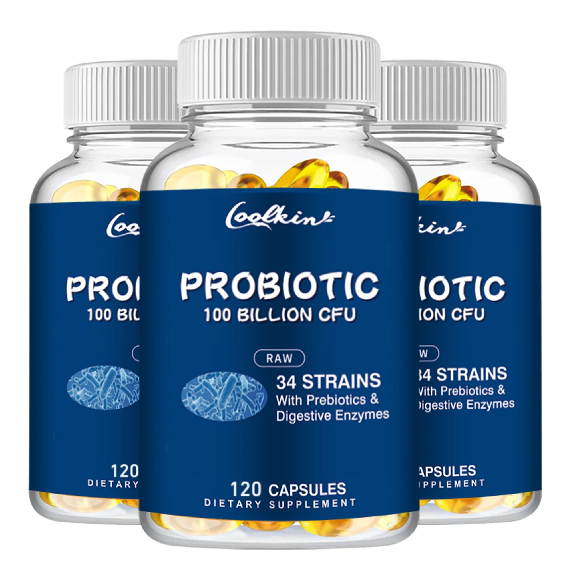 100 Billion Probiotic - Improves Digestion and Relieves Bloating and Constipation, Promotes Immune Health - 120 Capsules