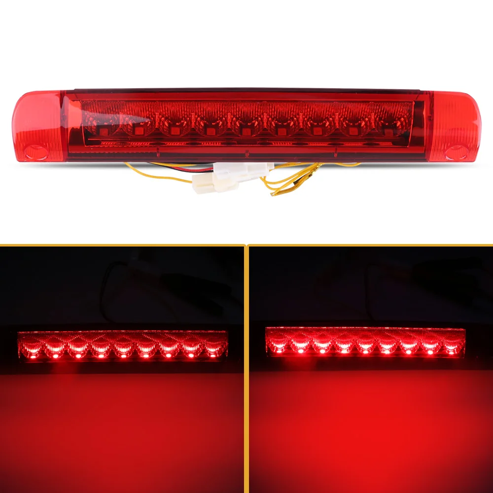 Car Accessories,High Mount Stop Third Brake Light Assemblies for Toyota Sienna - 25cm & 27cm - Red Light with Black or Red Shell