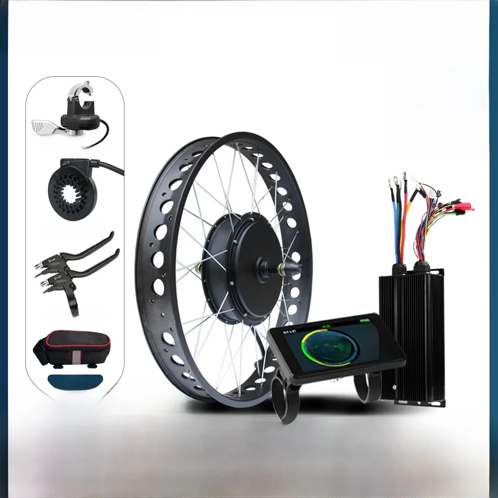 AliExpress someday Fat E-bike Conversion Kit 72V 5000W Brushless Rear Rotate Hub Motor Wheel Dropout 170mm 20/24/26inch for Snow electric bicycle