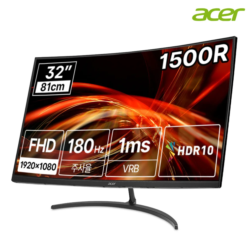 [Hansung] Acer Nitro Edt320Q S3 Fhd 180 Гц 1500R 1Ms 32-дюймовый изогнутый игровой монитор (идеальный пиксель)