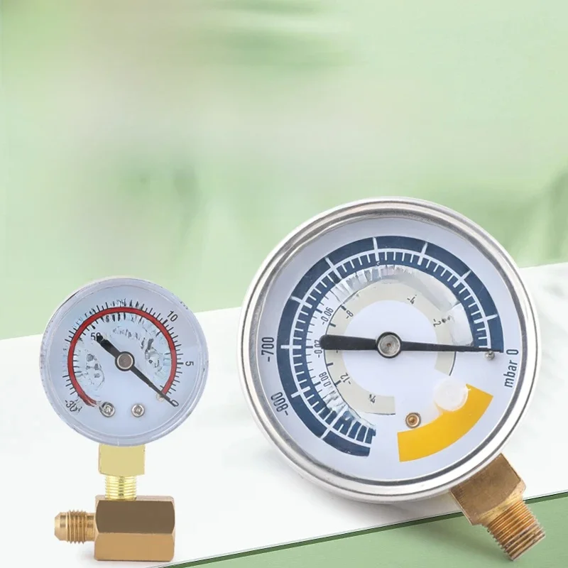 Jauge à vide pour climatiseur, manomètre négatif, tête de pompe à vide pour réfrigérateur, adaptateur externe