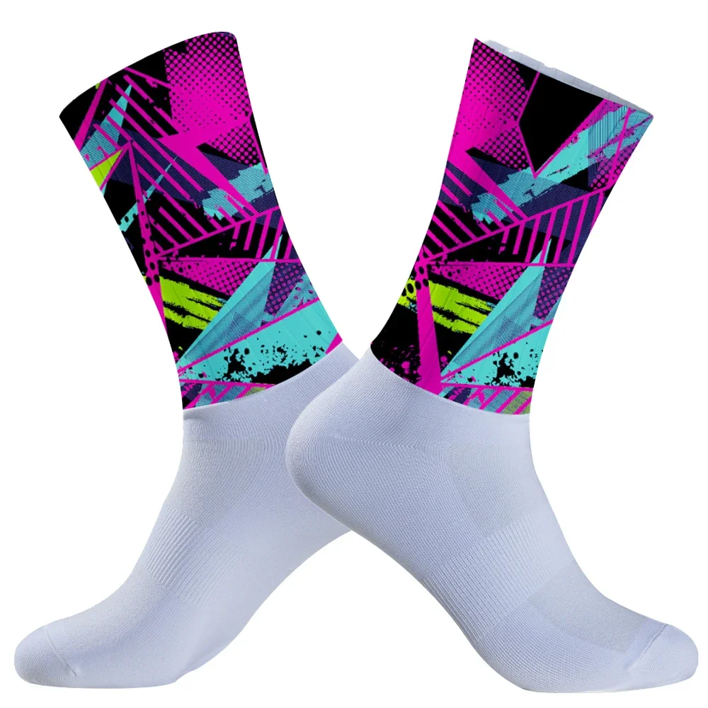 AliExpress 2024Graffiti riding socks Pro Race Compressie Cycling  Mountainbike Racesokken Mannen Vrouwen