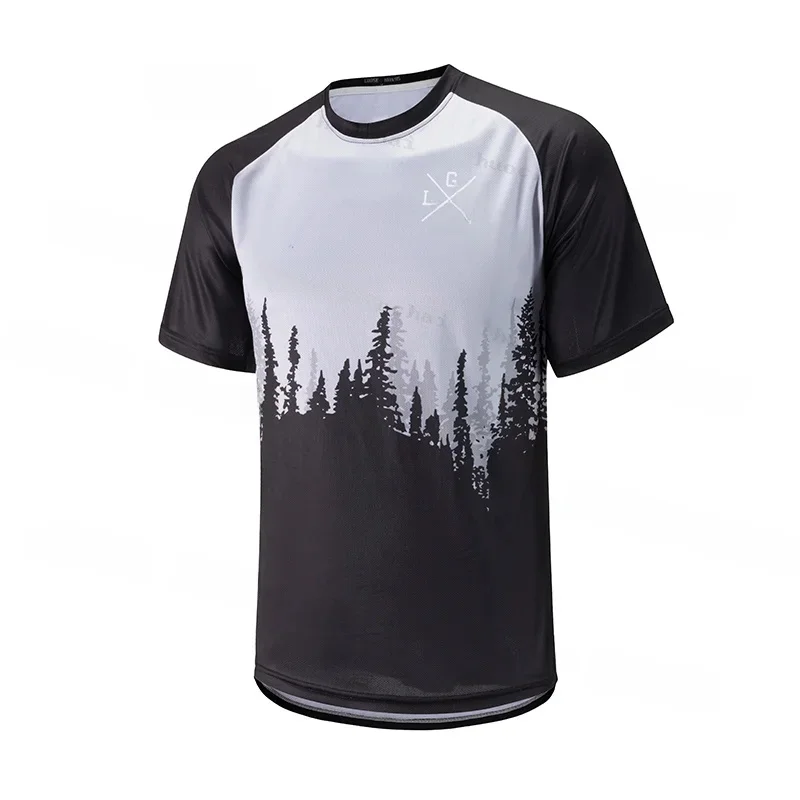 AliExpress 2024 Men's LRGA Short Sleeve Jersey Cross Country DH Motorcycle Downhill Jersey Mountain Enduro Cycling Shirt BMX Cycling Top