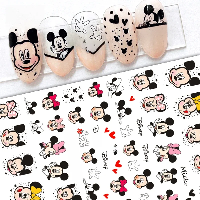 Nouveau 3D dessin animé ongles autocollants Nail Art décoration Disney Mickey point autocollants Nail Art décalcomanies bricolage Anime Nail Art fournitures