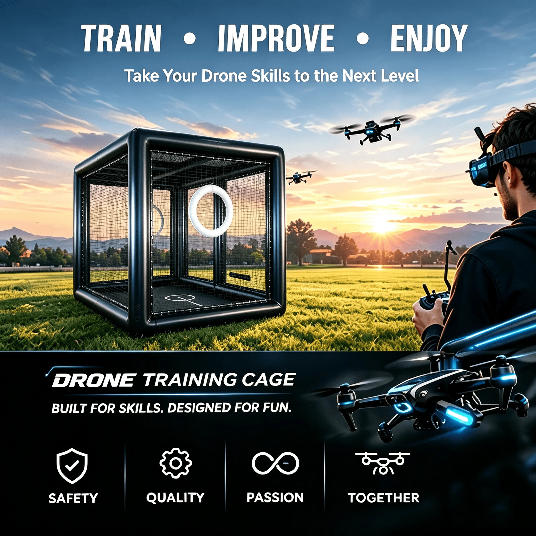 Kandang Drone Tiup Besar 10*20 - Fpv Drone ulasan dan harga