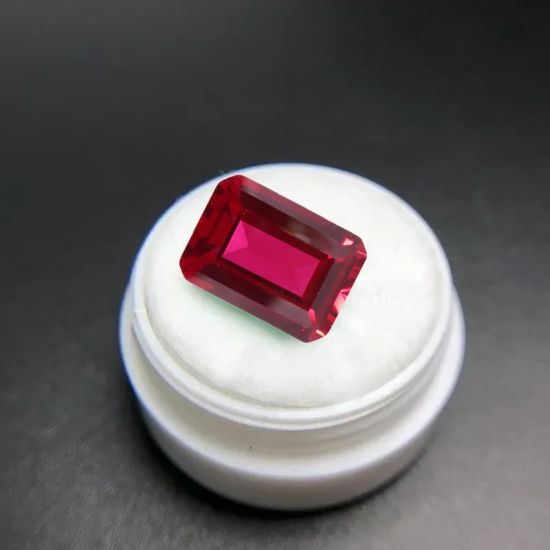 

Boxed Natural Ruby Emerald Cut Passed UV Test VVS Loose Gemstones for Jewelry Making and Collection High Quality Gemstones