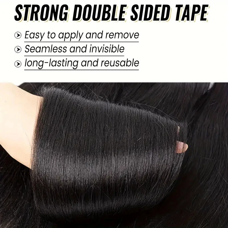 Alimice Tape In Hair Extensions  #1B Remy Straight Human Hair 50g  Invisible Tape In Hair Extensions 20pcs For Women