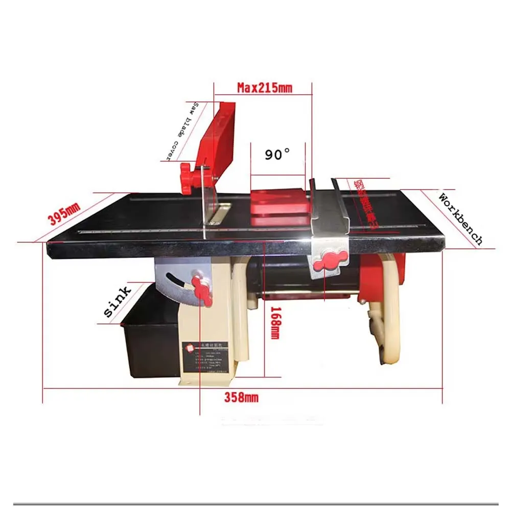 Small Sawing Machine 600W Mini Portable Desktop Sawing Machine, Can Tilt 0-45 °, Used for Cutting Wood and Tiles