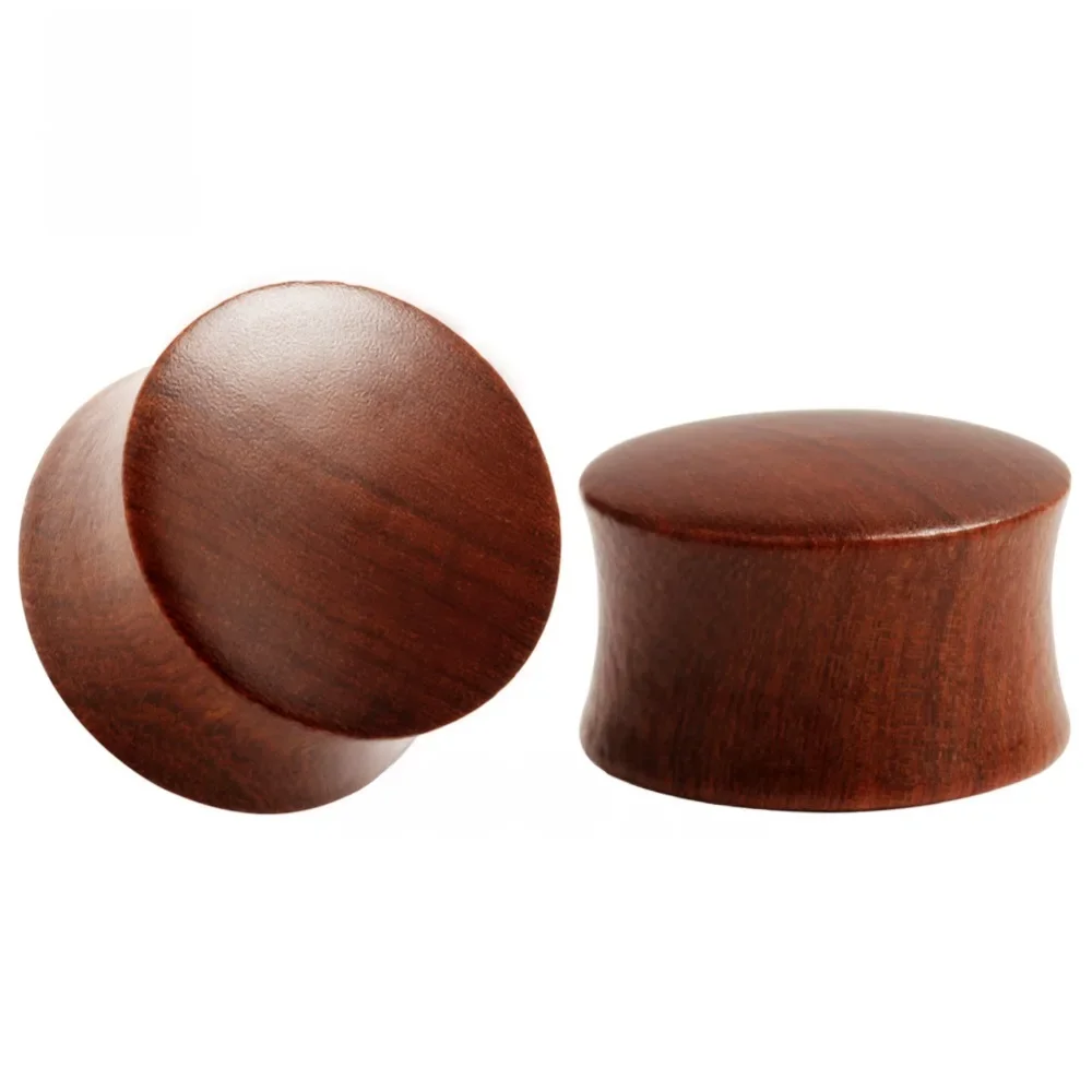 KUBOOZ 2 szt. Drewniane zatyczki do uszu z hebanowymi tunelami do przekłuwania biżuteria do ciała Expa nders modne kolczyki prezent Unisex 8mm do 25mm — zdjęcie 2