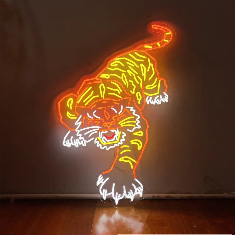 Tijger Neon Sign Custom Neon Sign Anime Sign Dieren Sign Bar Sign Slaapkamer Home Wall Decor Led Light Gepersonaliseerde Verjaardagscadeau