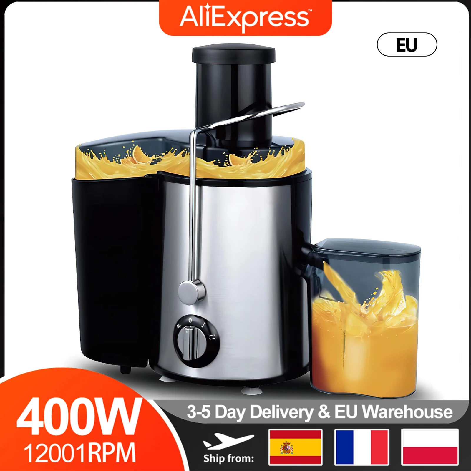 400W 3-biegowy ekstrakt z soku z domu sokowirówka, sokowirówka elektryczny, odpowiedni do domowego procesora żywność dla niemowląt