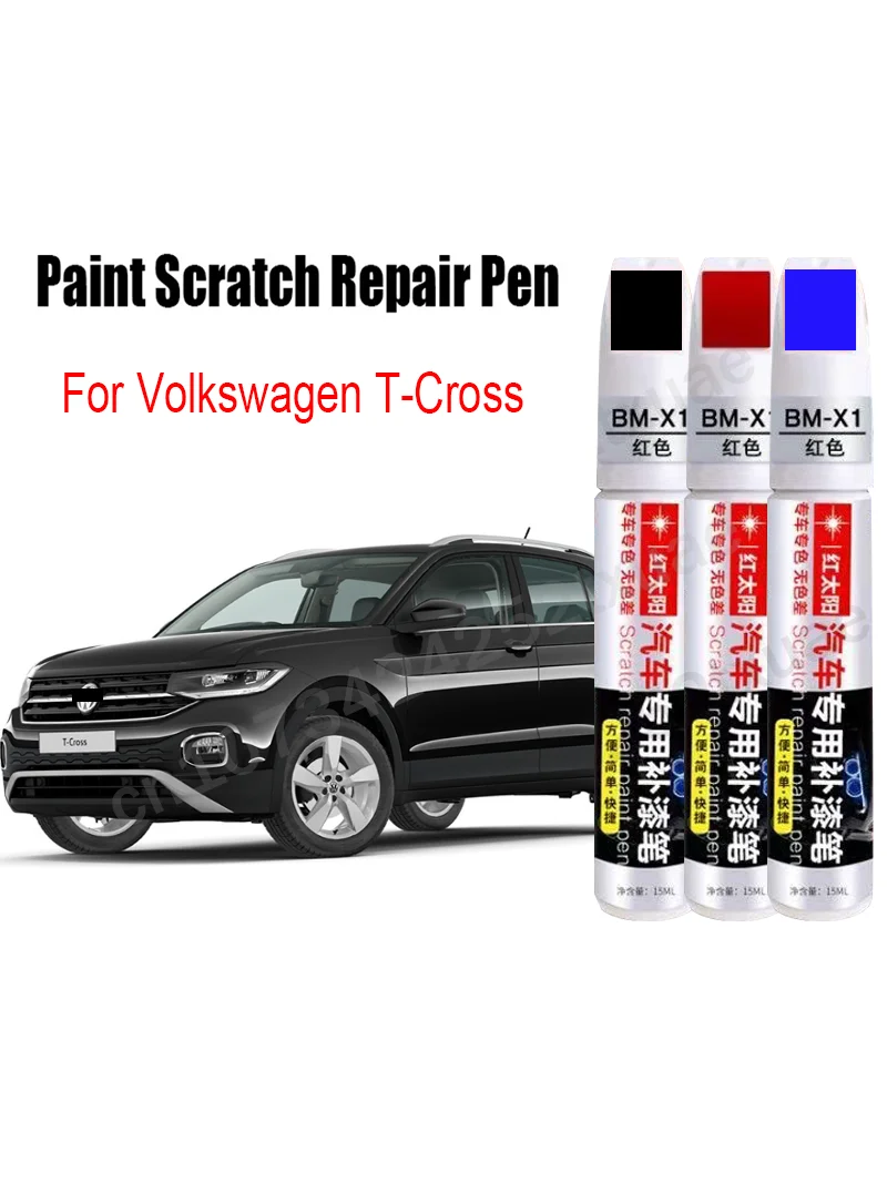 Autolack-Kratzer-Reparaturstift für Volkswagen T-Cross Auto-Ausbesserungsstift Schwarz Weiß Rot Blau Grau Silber Auto-Zubehör