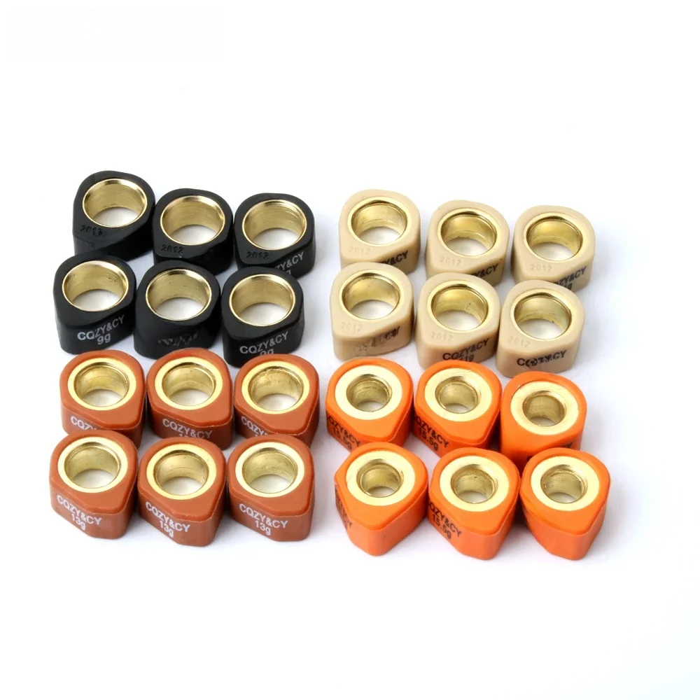 6-częściowy zestaw rolek wyścigowych / obciążników wariatora 20x12mm 9g 11g 13g 16g do MBK Doodo Flame R F X 125 Skyliner Thunder 125cc 150cc — zdjęcie 2