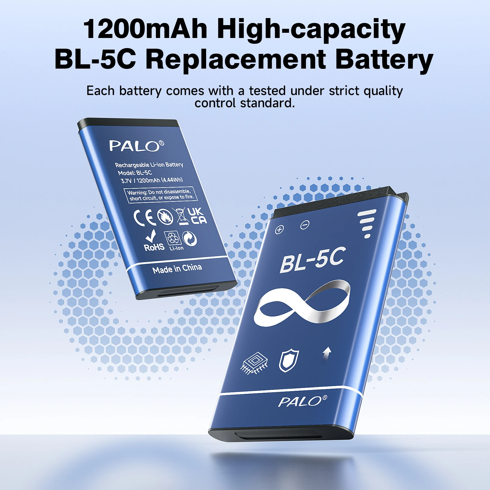 PALO BL-5C BL5C BL 5C Rechargeable Batteries 1200mAh for Nokia 2112 2118 2255 2270 2280 2300 2600 2610 3125 3230 Mobile Phone