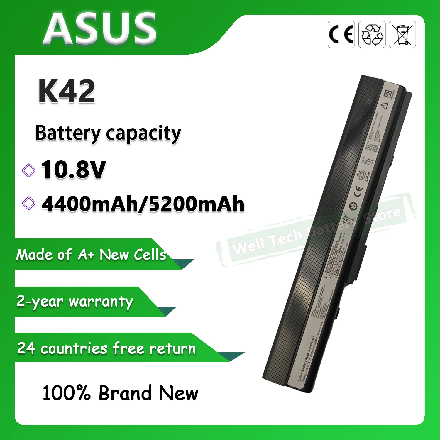 노트북 배터리, A42 K42 X42 A52 K52 X52 A42 A42E A42J A42JR 시리즈 asus a52 시리즈 a52f a52j a52jb a52jk a52jr