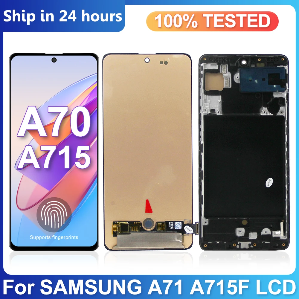 

6.7" Amoled A71 4G Screen, For Samsung Galaxy A715 A715F A715FD LCD Display Touch Screen Replacement Digitizer Assembly +Frame