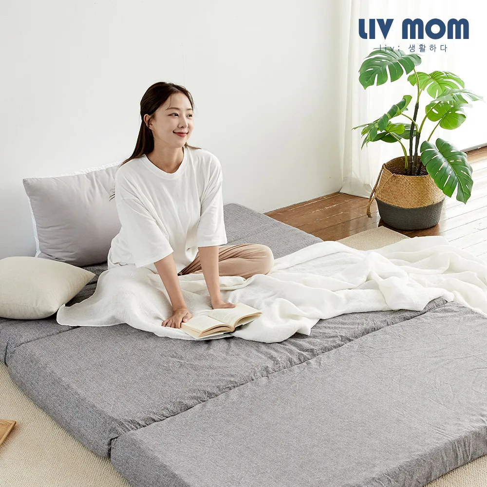 Livmom 3-stage folding air mattress topper 7cm/11cm bed folding floor topper memory foam 3-layer latex sleep mat MS/SS/Q/Korea mattress