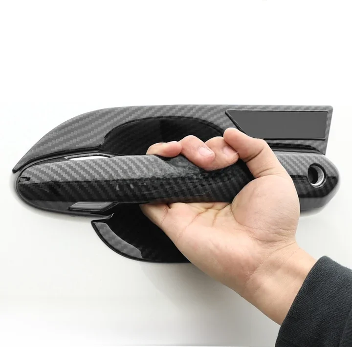 Car Exterior Door Handle Covers & Bowl Cup Trim Cap For Toyota RAV4 Suzuki Across 2019-2024 Carbon Fiber